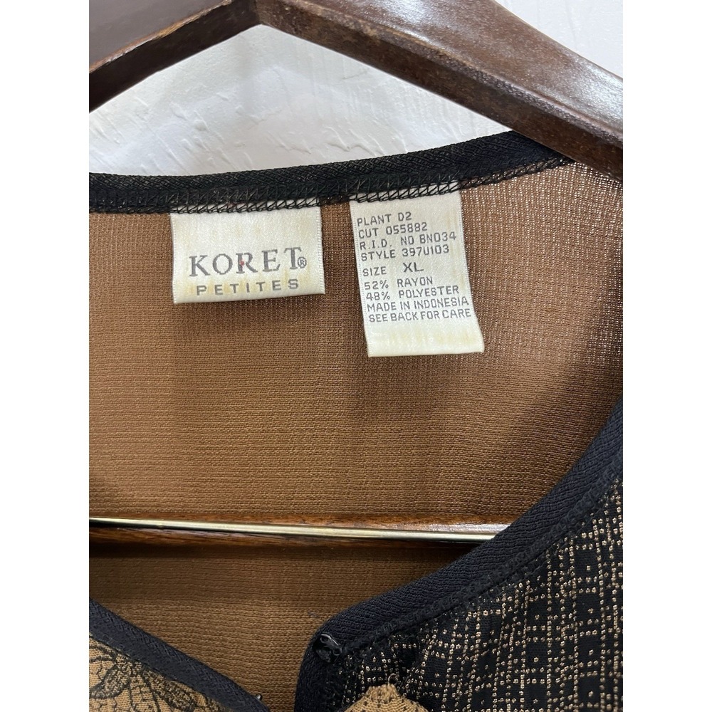 Koret Petites Xl Patchwork Jacket Brown Black Flo… - image 4